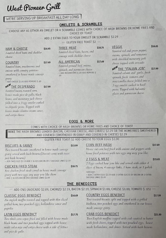 West Pioneer Grill Menu image 3